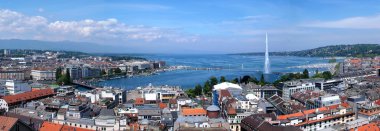 Panoramic view of Geneva clipart