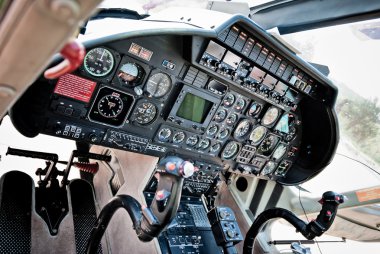 Dashboard of a helicopter clipart