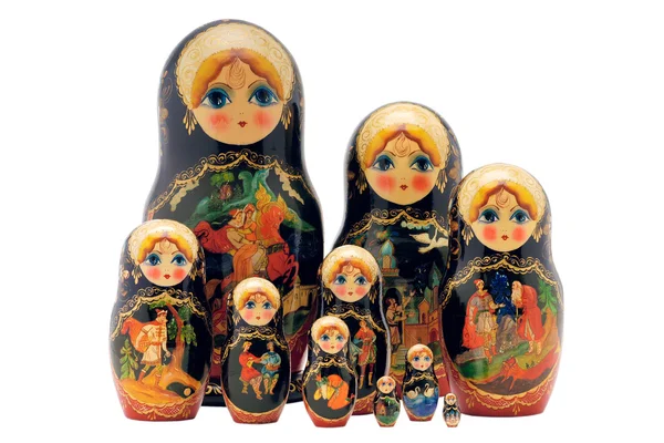 Matryoshka poppen, geïsoleerd op wit — Stockfoto