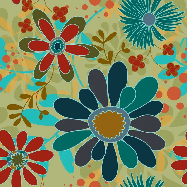 花と渦パターン — ストックベクタ
