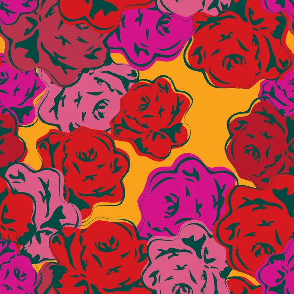 无缝的玫瑰花纹图案 图库插图
