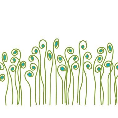 Seamless Fiddle Fern Border clipart