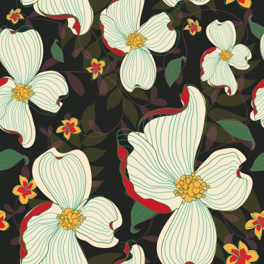 Seamless Flowers Pattern clipart