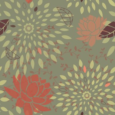 Seamless Flower and Star Bursts Pattern clipart