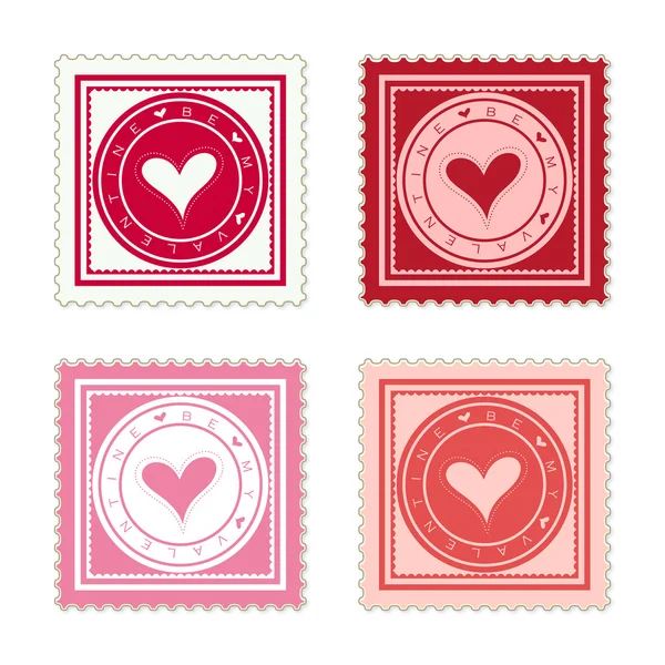Be My Valentine Scalable Stamps — Stock Vector