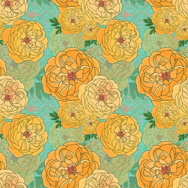 Modèle de Ranunculus sans couture — Image vectorielle