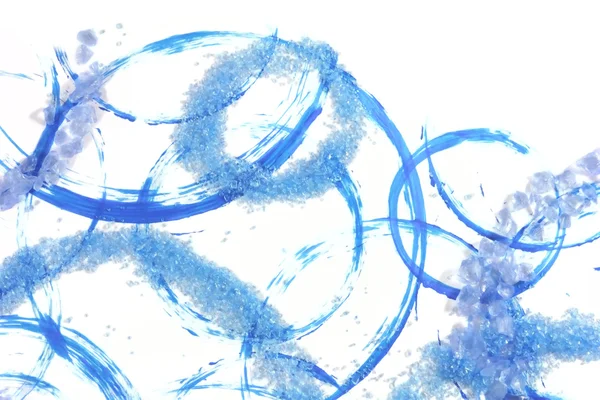 Blauwe en ijzige edelstenen over geborsteld cirkels — Stockfoto