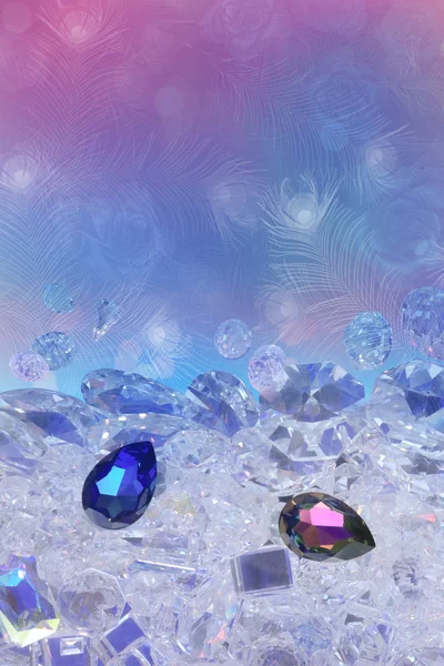 Синие и розовые бриллианты — стоковое фото