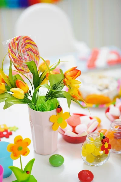 Closeup on table decorated for celebration — Stock Photo, Image