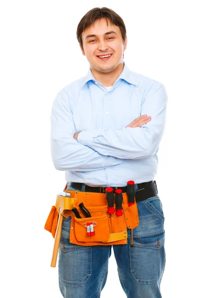 Retrato de trabalhador da construção sorridente — Fotografia de Stock