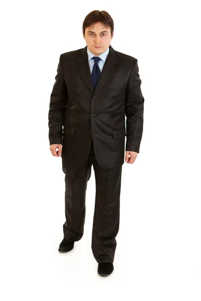 Full length portrait of concentrated businessman making first step — Stock Photo, Image