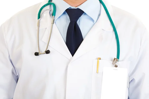 Medical doctor with stethoscope. Close-up. — Stock Photo, Image