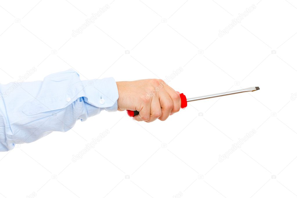 Hand holding screwdriver — Stock Photo © CITAlliance 8579095