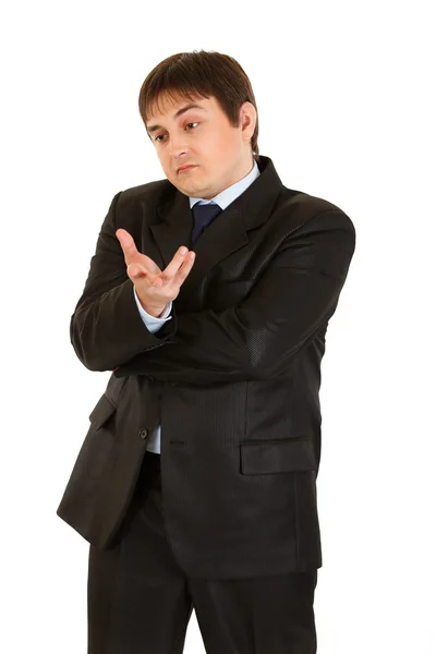 Young businessman with surprised face — Stock Photo, Image