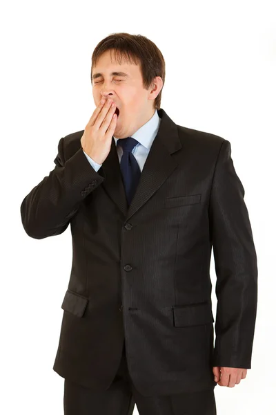 Cansado jovem empresário bocejando — Fotografia de Stock