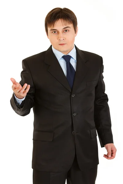 Confident young businessman looking at camera Royalty Free Stock Photos