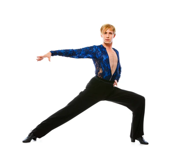 Ballroom male dancer in action isolated on white — Stock Photo, Image