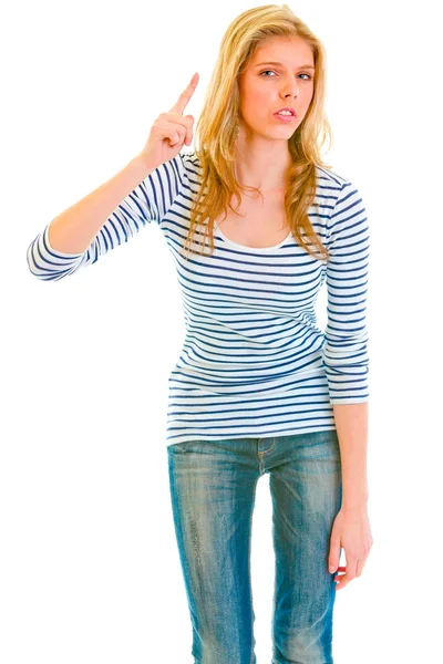 Modern teen girl shaking finger — Stock Photo, Image