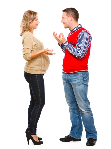 Jeune femme enceinte avec mari — Photo