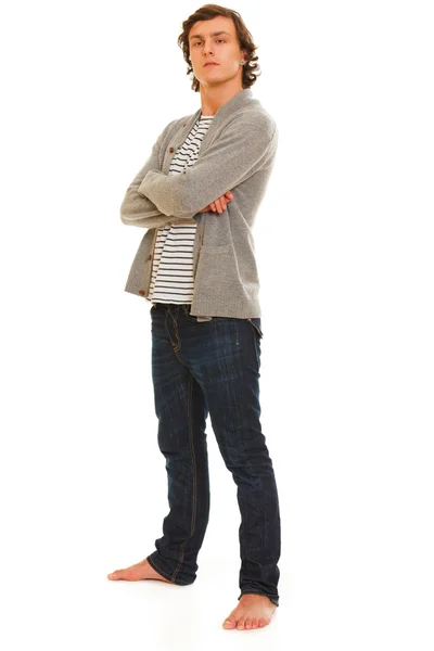 Full length portrait of young man isolated on white — Stock Photo, Image