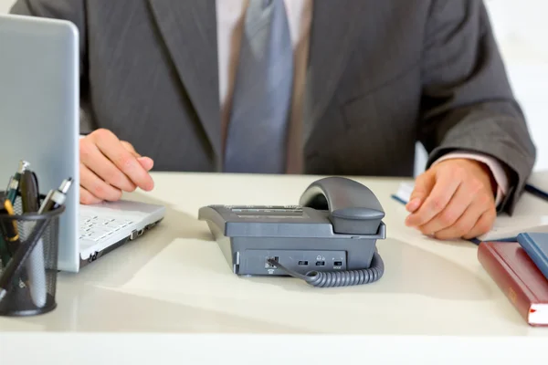 Businessman expecting phone call. Closeup — Stock Photo, Image