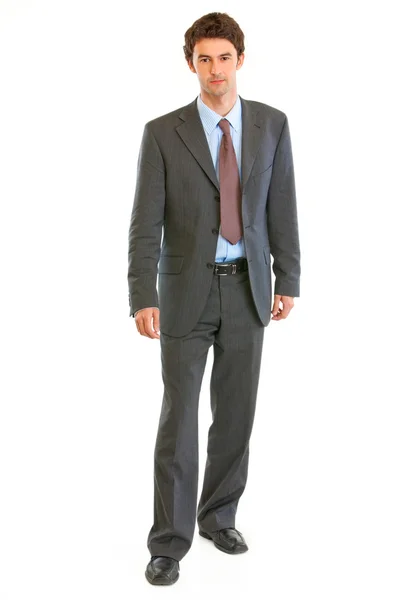 Full length portrait of concentrated businessman making first step — Stock Photo, Image
