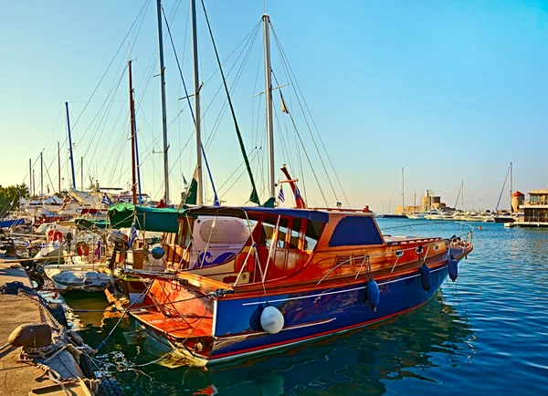 stock image Plenty of moored yachts at pier