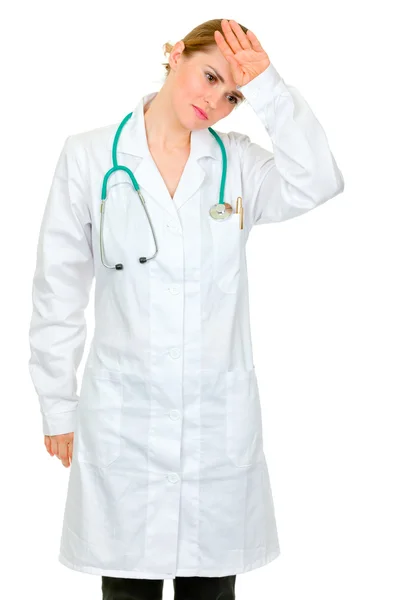 Tired medical doctor woman — Stock Photo, Image