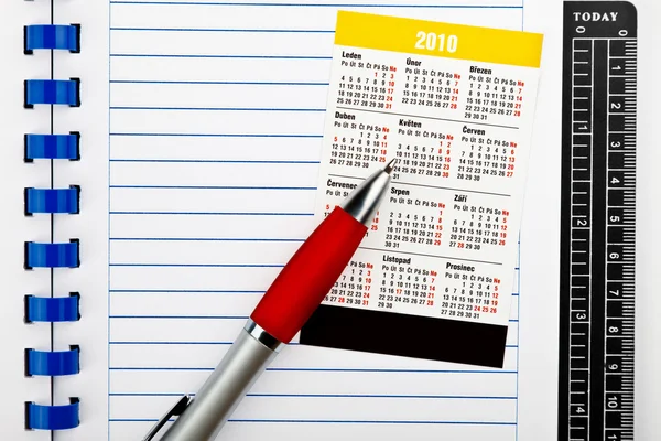 Zak kalender en briefpapier — Stockfoto