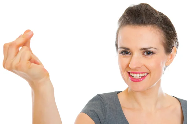 Business woman snapping fingers — Stock Photo, Image