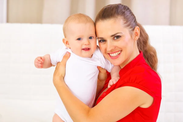 stock image Portrait of adorable baby and young mother