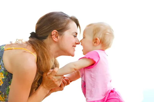Young mother playing with baby — Stock Photo, Image