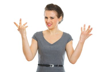 Portrait of resenting woman clipart