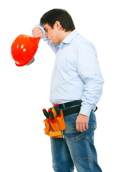 Tired construction worker — Stock Photo, Image