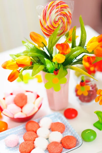 Closeup on table decorated for celebration — Stock Photo, Image
