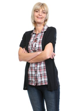 Portrait of middle age woman with crossed arms clipart