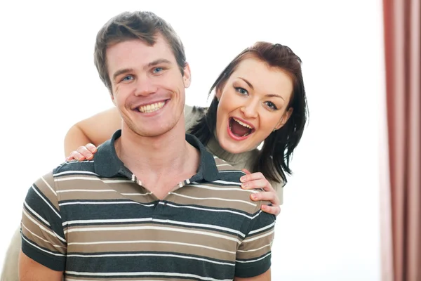Portrait of young couple having fun — Stock Photo, Image