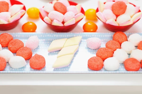 Closeup on table with sweets — Stock Photo, Image
