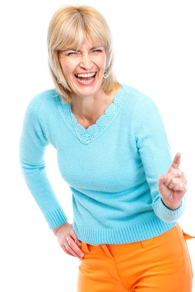 Portrait of laughing elderly woman Stock Photo