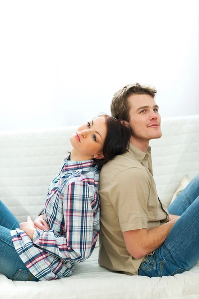 Portrait of dreaming young couple — Stock Photo, Image