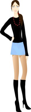 Beautiful stylish girl in mini skirt clipart