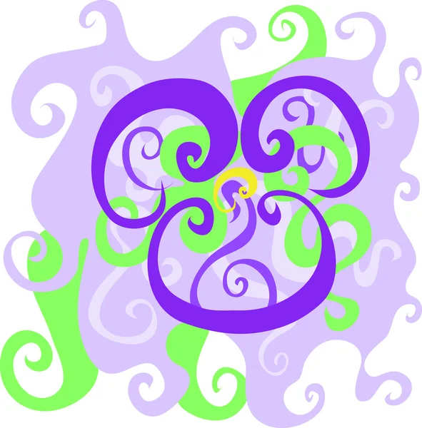 紫色の花の抽象的な様式化された設計 — ストックベクタ