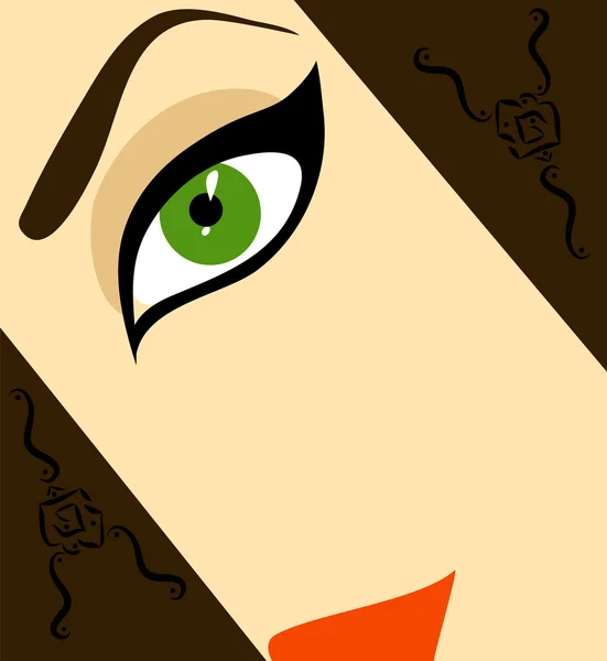 Halv-face kvinna vektor illustration. EPS 10 — Stock vektor