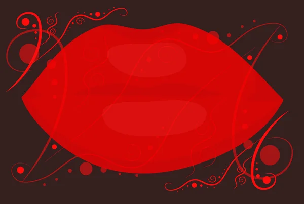Rote Lippen auf schwarzem Hintergrund. Folge 10 — Stockvektor