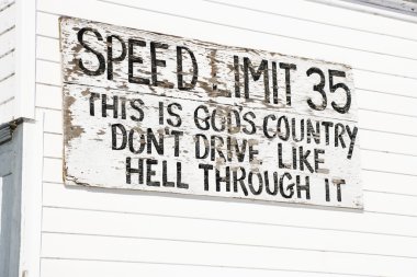 Funny speed limit sign. clipart