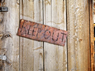 Sign on Old Door clipart