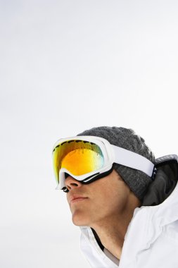 Close-up Portrait of Male Skier clipart