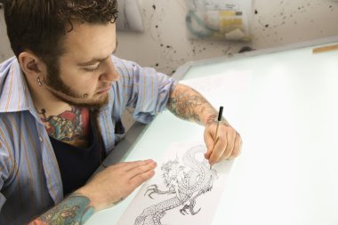 Tattoo artist. clipart