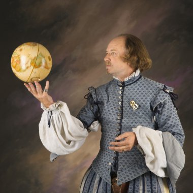 Shakespeare with globe. clipart