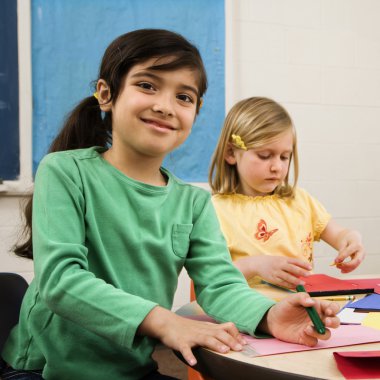 Two Girls in Art Class